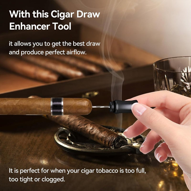 CaLeQi Cigar Punch, Cigar Draw Enhancer Nubber and Cigar Punch 3 in 1 The Cigar Punch for All Cigars is a Practical and Essential Cigar Accessories for Cigar Lovers - Image 5